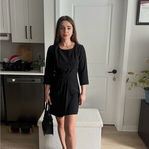 Mango Black Long Sleeve Dress